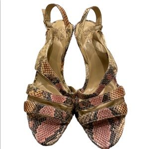 Naturalizer Leather Heeled Sandals Snakeskin 9